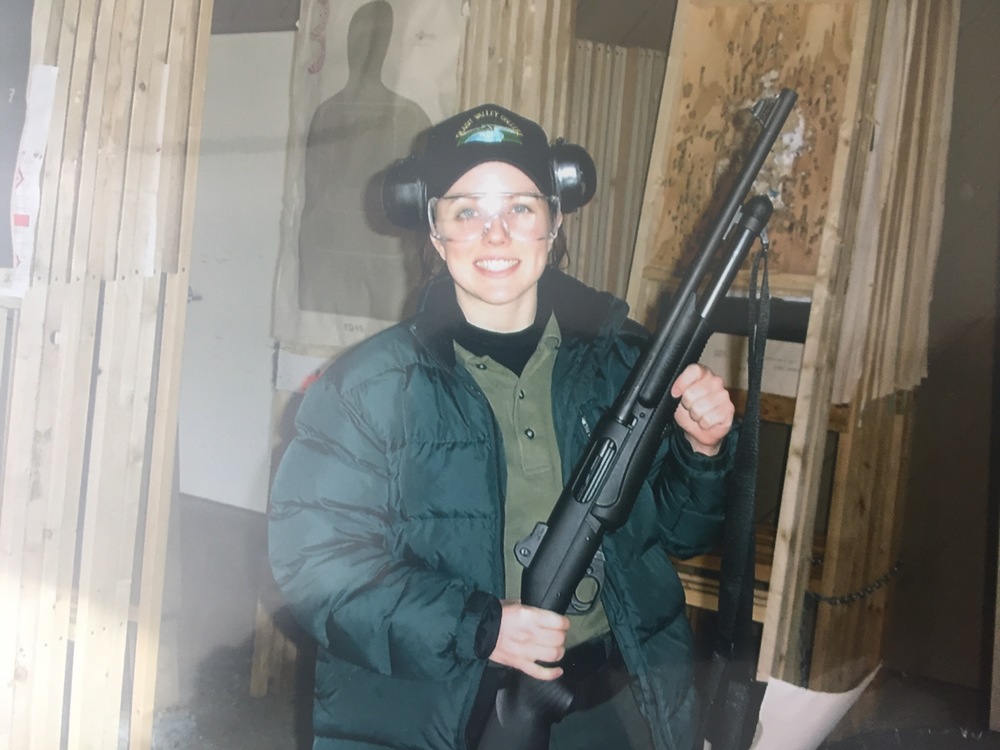 Throwback to 2005 ... looking very puffy and holding a shotgun incorrectly.  This was my first time ever firing a 12-gauge shotgun.  I was so nervous I almost puked. 