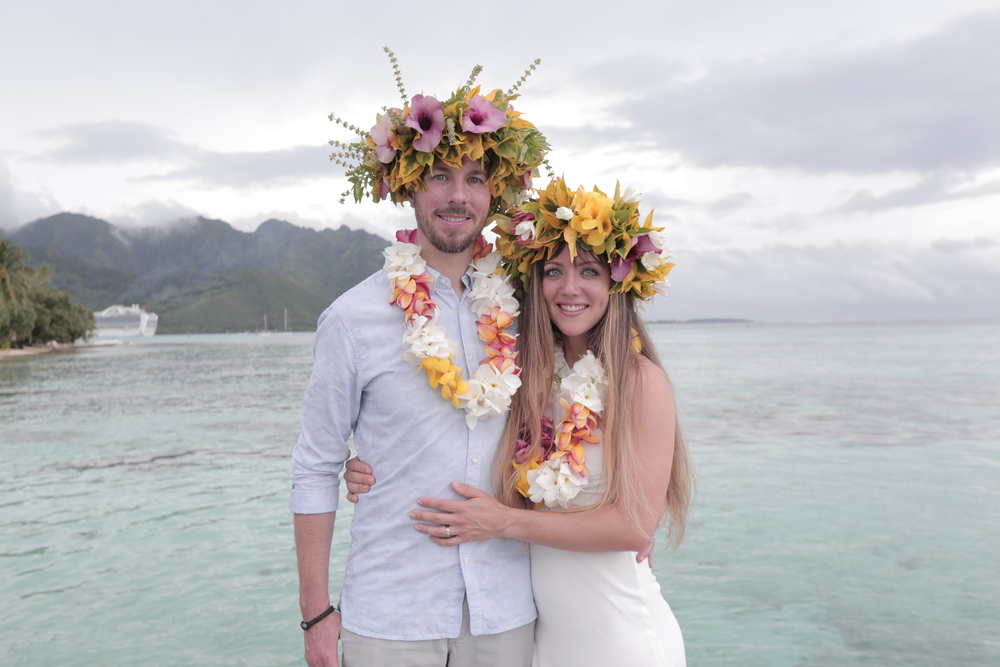 After our wedding on the beach in Moorea.
