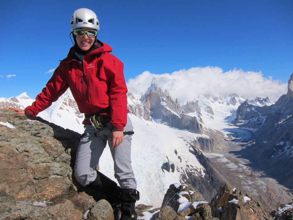Obnoxious glasses - check.  Pants - check.  Necessary gaiters - check.  Jacket that clashes with surrounding landscape for contrast - check.  Smile bigger than Cerro Torre - check. Just below the summit of Cerro Solo, El Chalten, Argentina.  